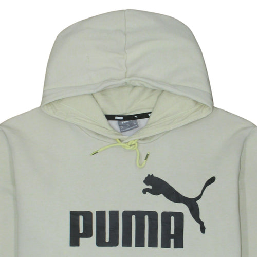 Puma Men’s Beige Pullover Hoodie 2XL Fleece Logo Sweatshirt