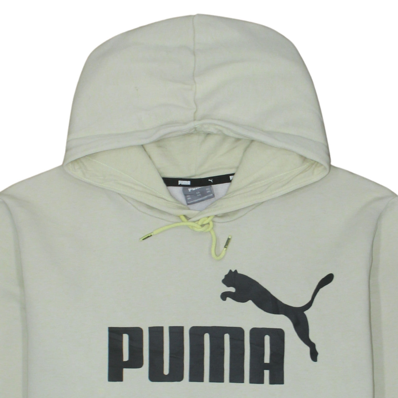 Puma Men’s Beige Pullover Hoodie 2XL Fleece Logo Sweatshirt