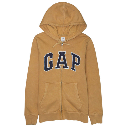 GAP Men's Brown Full Zip Hoodie S Classic Logo Fleece