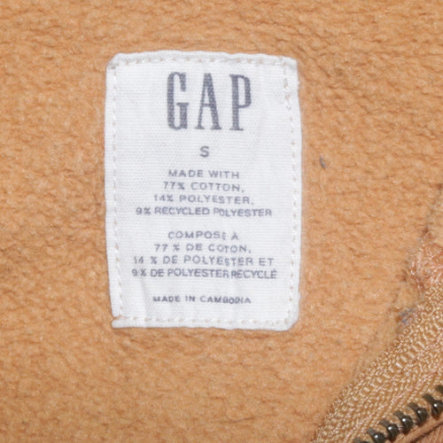 GAP Men's Brown Full Zip Hoodie S Classic Logo Fleece
