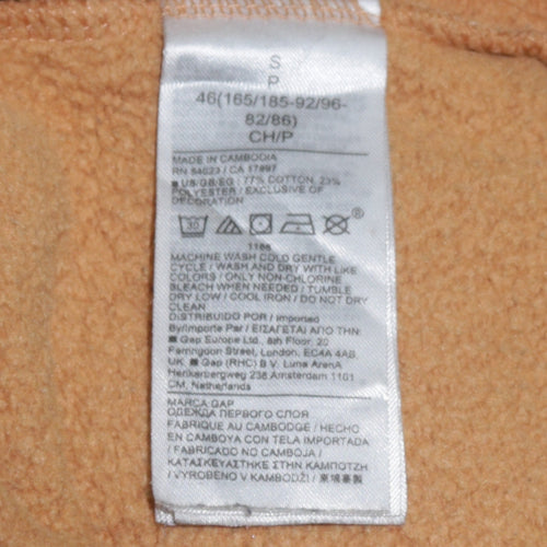 GAP Men's Brown Full Zip Hoodie S Classic Logo Fleece