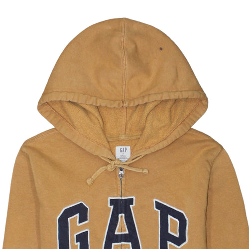 GAP Men's Brown Full Zip Hoodie S Classic Logo Fleece