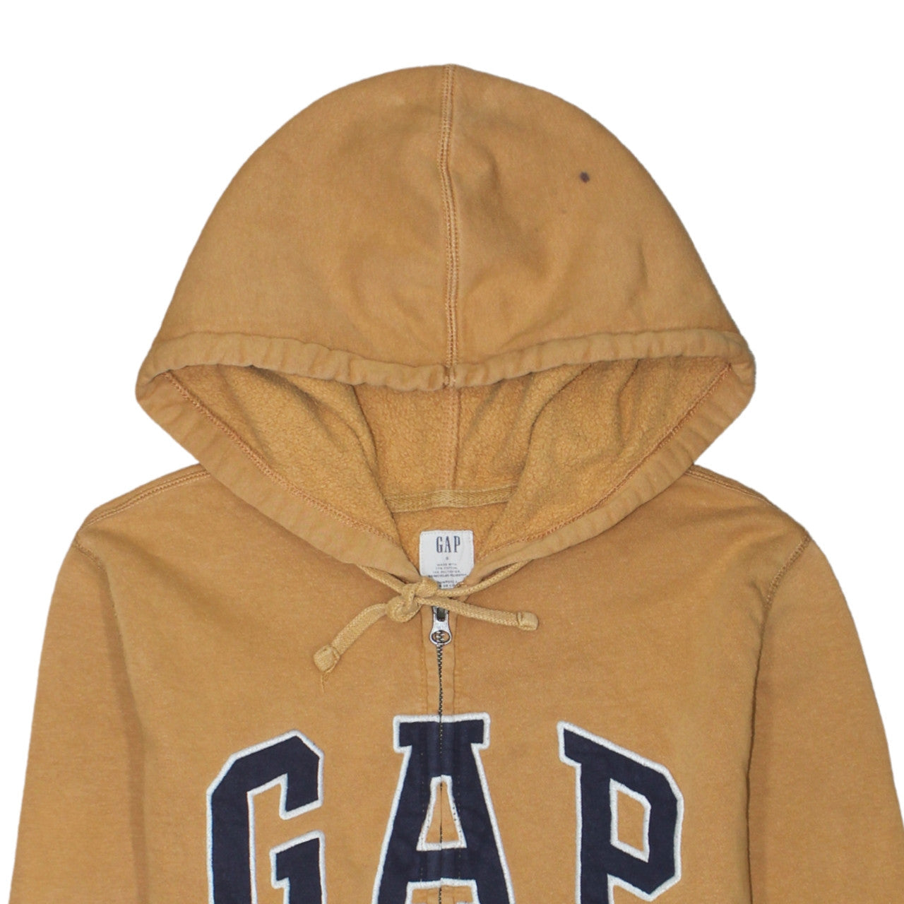 GAP Men's Brown Full Zip Hoodie S Classic Logo Fleece