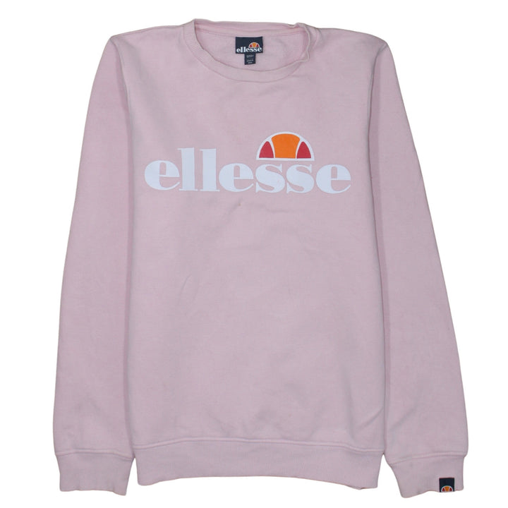 Ellesse Girls Pink Pullover Logo Sweatshirt 12-13 Years Crew Neck Fleece