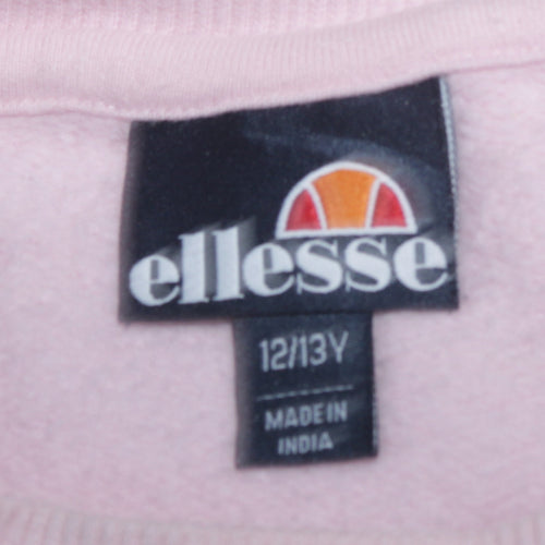 Ellesse Girls Pink Pullover Logo Sweatshirt 12-13 Years Crew Neck Fleece