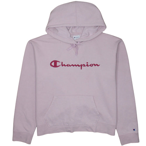 Champion Womens Pink XL Pullover Hoodie Cotton Blend Logo