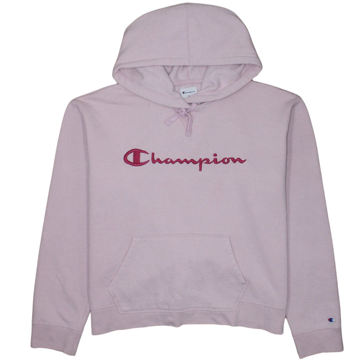 Champion Womens Pink XL Pullover Hoodie Cotton Blend Logo