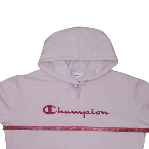 Champion Womens Pink XL Pullover Hoodie Cotton Blend Logo