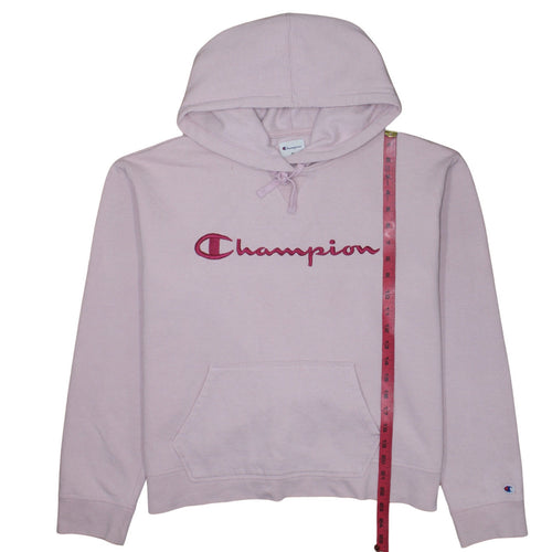 Champion Womens Pink XL Pullover Hoodie Cotton Blend Logo