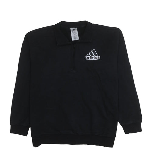 Adidas Women’s Black 1/2 Zip Pullover Sweatshirt L 16-18 Athletic