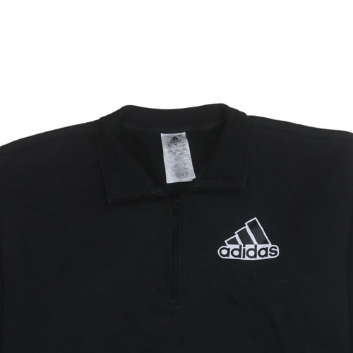 Adidas Women’s Black 1/2 Zip Pullover Sweatshirt L 16-18 Athletic