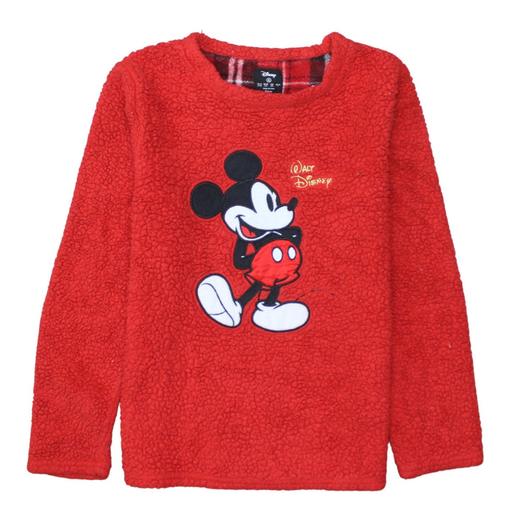 Disney Women’s Red Fleece Mickey Mouse Pyjama Top Size 10-12