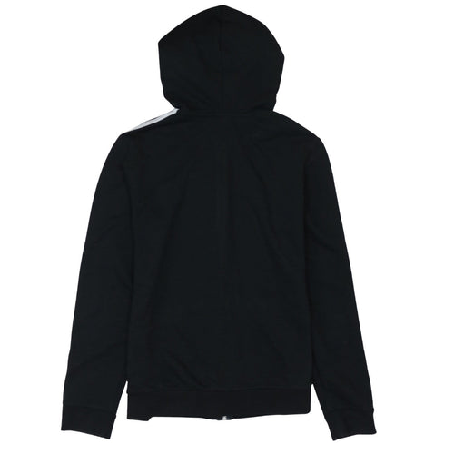 Adidas Women’s Black Full Zip Hoodie Size M with White Stripes