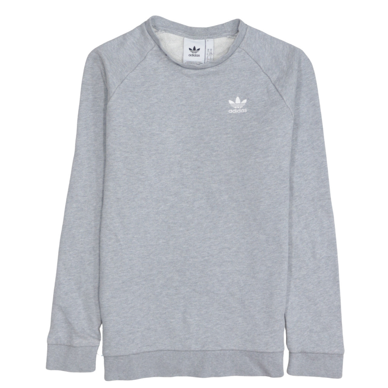 Adidas Men’s Grey Crew Neck Logo Sweatshirt XS Regular Fit