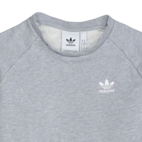 Adidas Men’s Grey Crew Neck Logo Sweatshirt XS Regular Fit
