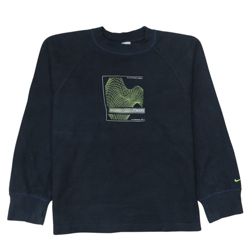 Nike Boys Black 11-12 Years Pullover Fleece Sweatshirt with Graphic Logo
