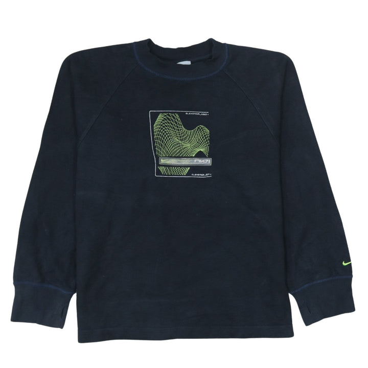 Nike Boys Black 11-12 Years Pullover Fleece Sweatshirt with Graphic Logo