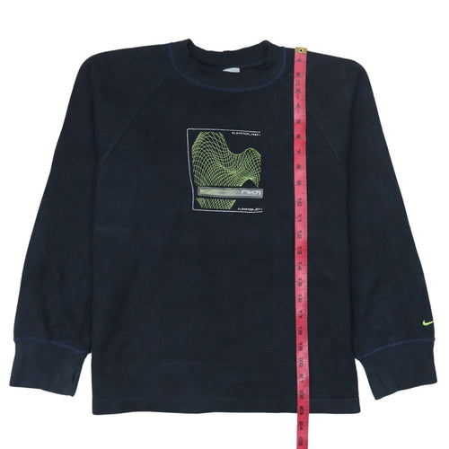 Nike Boys Black 11-12 Years Pullover Fleece Sweatshirt with Graphic Logo
