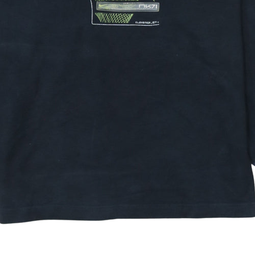 Nike Boys Black 11-12 Years Pullover Fleece Sweatshirt with Graphic Logo