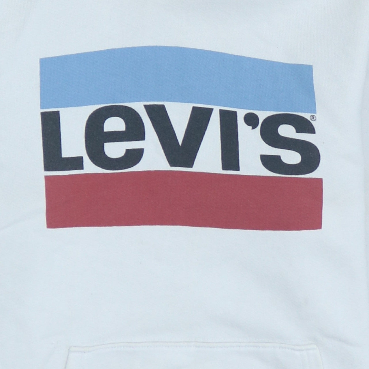 Levi's Men's White Small Pullover Hoodie with Logo Print