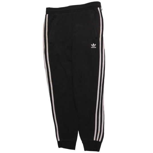 adidas Men's Black Jogger Sweatpants Size M with White Stripes