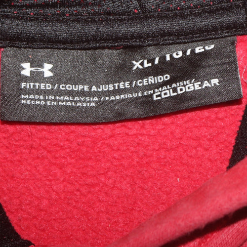 Under Armour Mens Red XL Fitted Pullover Hoodie ColdGear