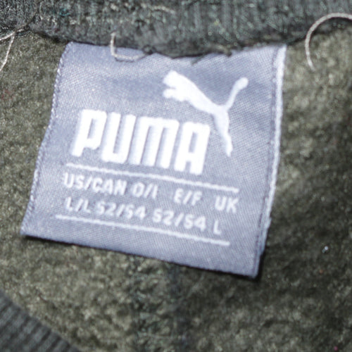Puma Men's Black Jogger Trousers L Fleece Lined Stripe Logo