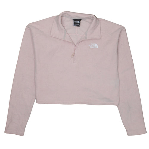 The North Face Women Pink Fleece Pullover Sweatshirt Small 1/4 Zip