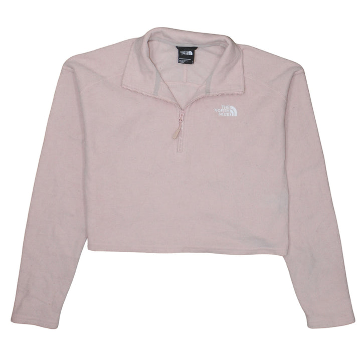 The North Face Women Pink Fleece Pullover Sweatshirt Small 1/4 Zip