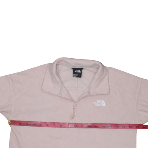 The North Face Women Pink Fleece Pullover Sweatshirt Small 1/4 Zip