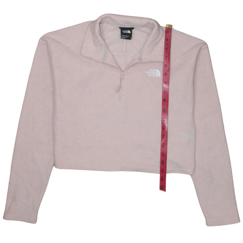 The North Face Women Pink Fleece Pullover Sweatshirt Small 1/4 Zip