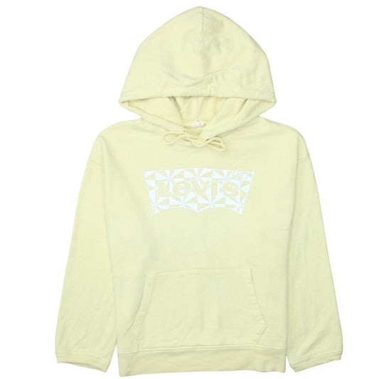 Levi's Womens Yellow Pullover Hoodie M Cotton Graphic Logo