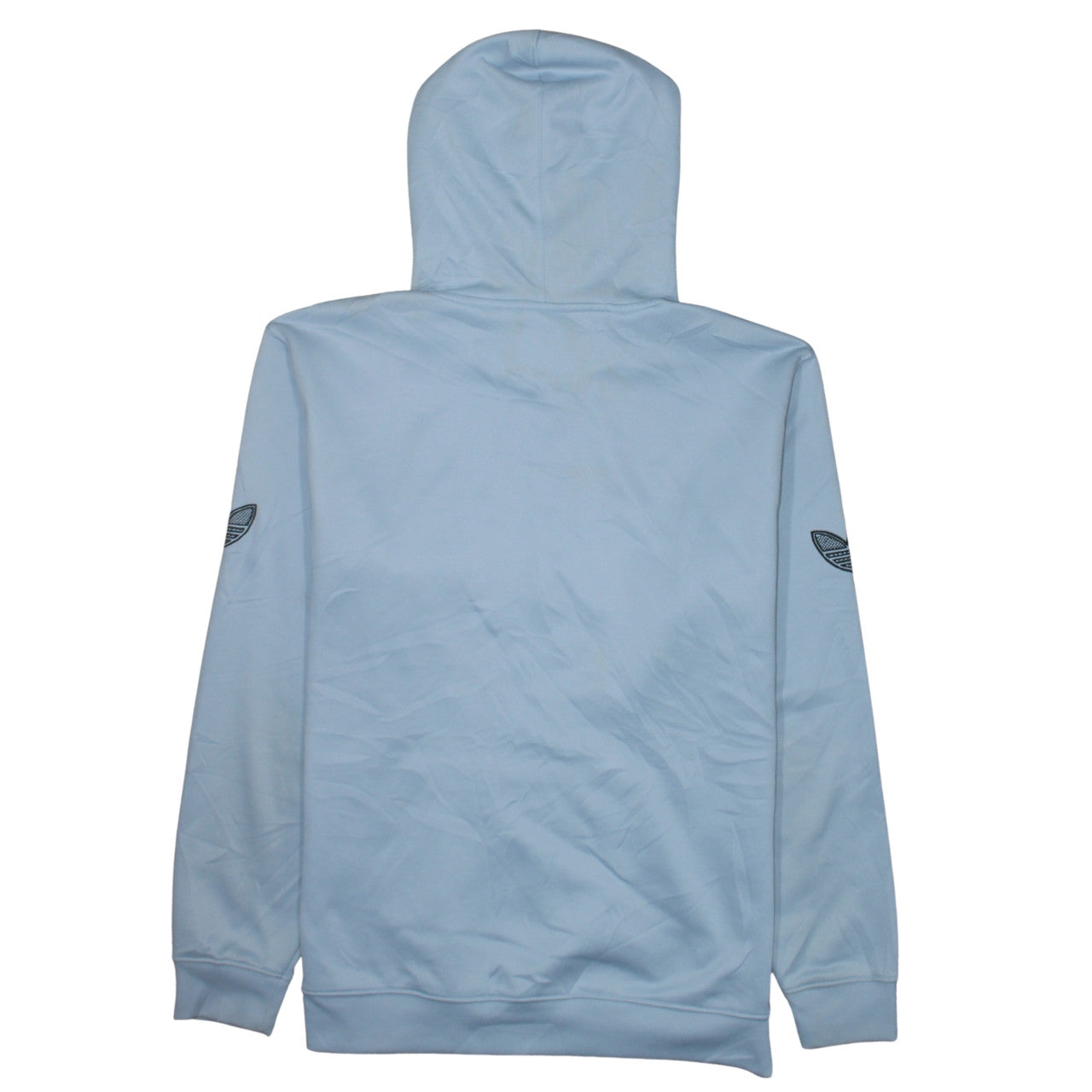 Adidas Mens Blue Pullover Hoodie Medium Logo Graphic Sweatshirt