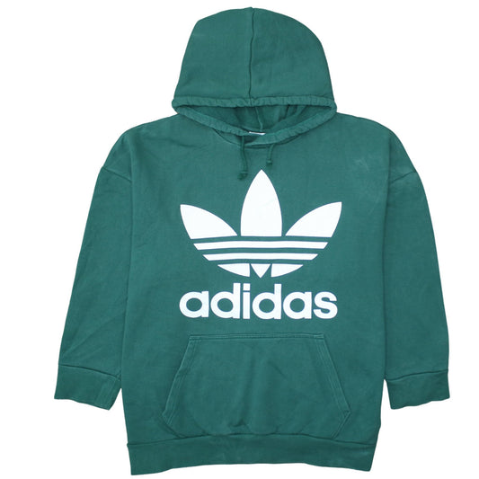 Adidas Men's Green 2XL Pullover Hoodie With Trefoil Logo