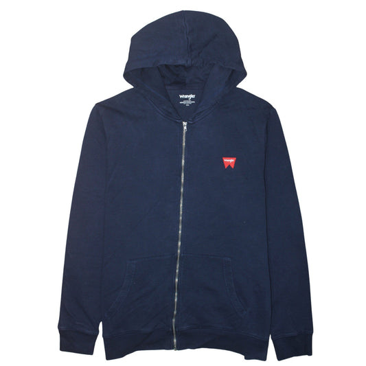 Wrangler Men’s Blue Full Zip Hoodie 3XL Cotton Logo Hooded Sweatshirt