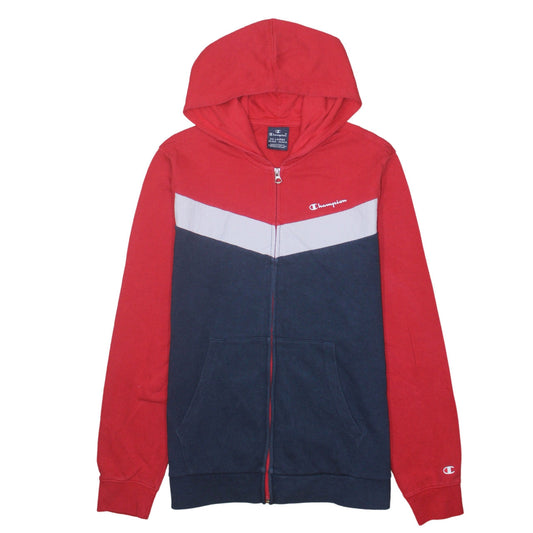 Champion Boys Red Blue Colourblock Full Zip Hoodie Size 15-16 Years