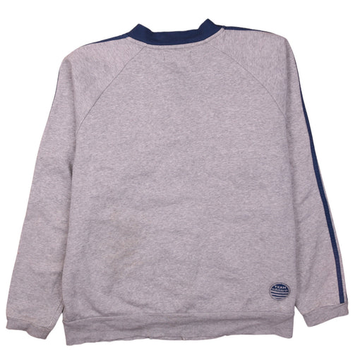 adidas Men's Grey Button Sweatshirt M Sports Logo Long Sleeve