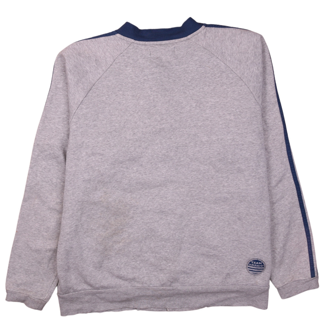adidas Men's Grey Button Sweatshirt M Sports Logo Long Sleeve