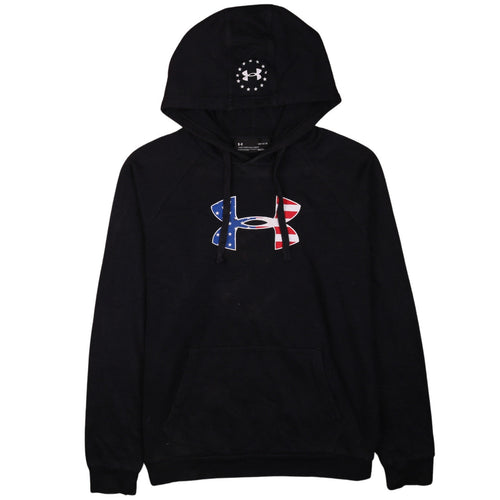 Under Armour Men's Black Large Pullover Hoodie USA Flag Logo