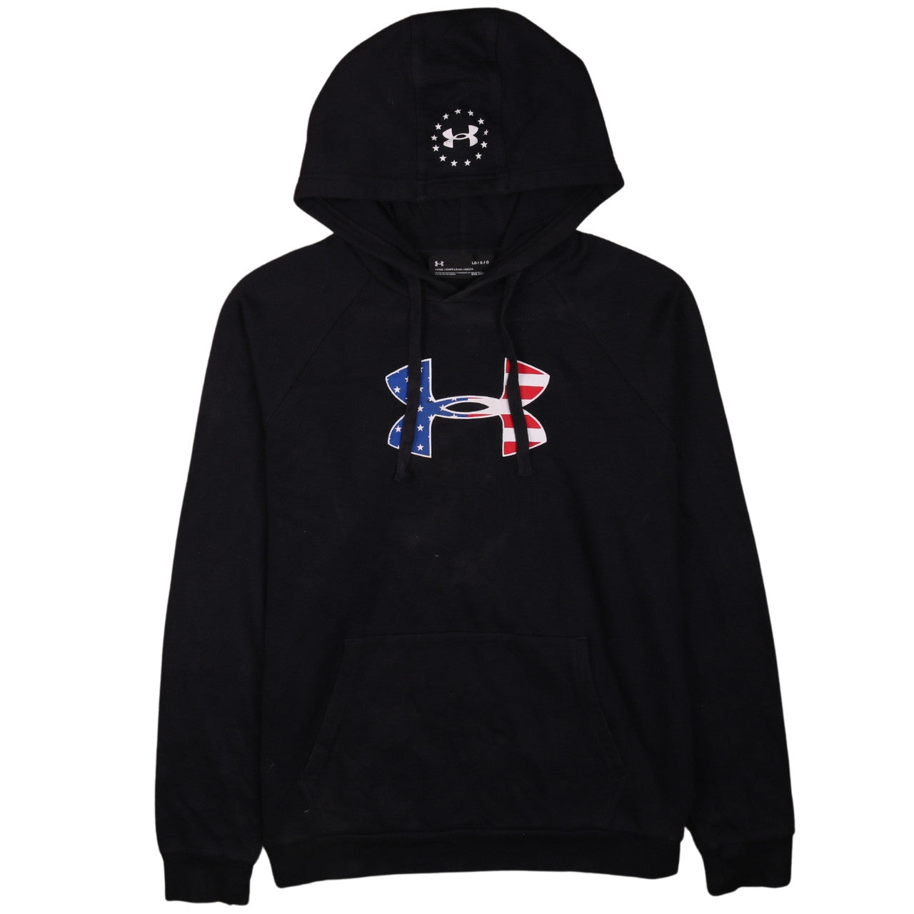 Under Armour Men's Black Large Pullover Hoodie USA Flag Logo
