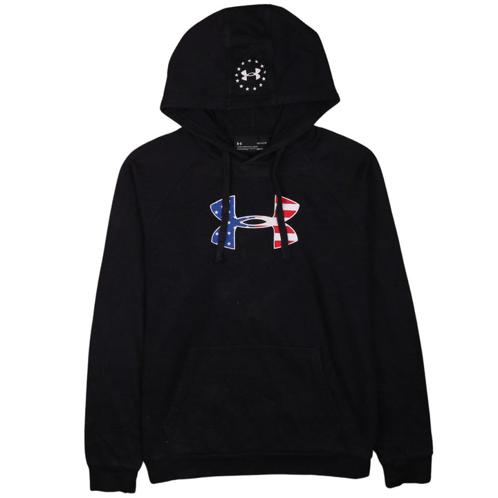 Under Armour Men's Black Large Pullover Hoodie USA Flag Logo