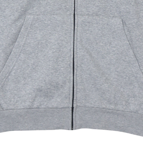 Adidas Men’s Grey Full Zip Hoodie 2XL Sports Fleece Hooded Top
