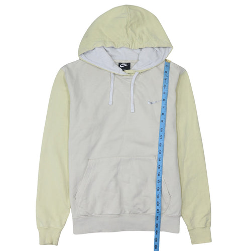 Nike Women Beige & Yellow Pullover Hoodie Small Cotton Blend