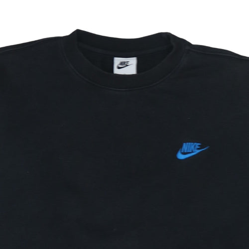 Nike Men's Black Crew Neck Fleece Sweatshirt Small Regular Fit