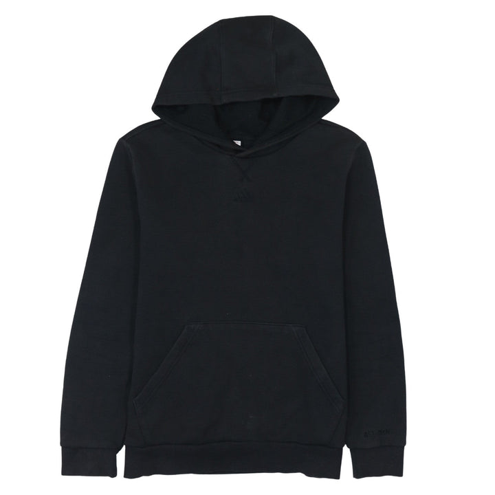 Adidas Boys Black Pullover Hoodie - Size 13-14 Years Cotton Blend