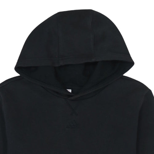 Adidas Boys Black Pullover Hoodie - Size 13-14 Years Cotton Blend