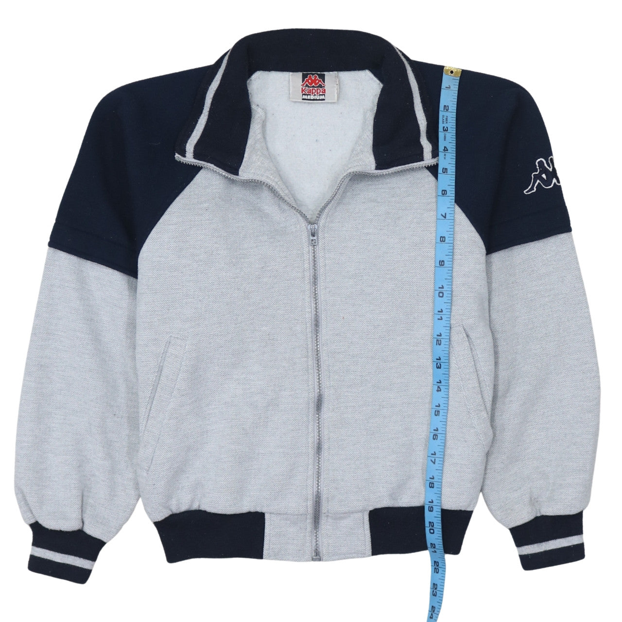 Kappa Men Grey Full Zip Sweatshirt Medium Classic Sportswear