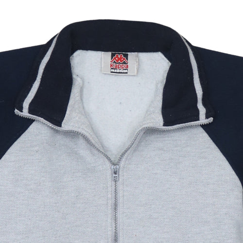 Kappa Men Grey Full Zip Sweatshirt Medium Classic Sportswear