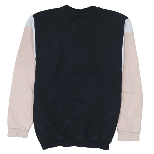Adidas Womens Black Beige Sweatshirt Size 10 Crew Neck Logo Pullover