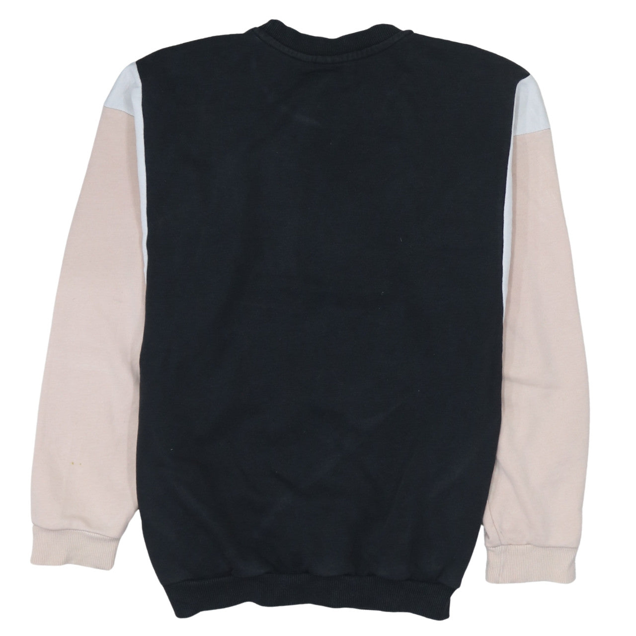 Adidas Womens Black Beige Sweatshirt Size 10 Crew Neck Logo Pullover